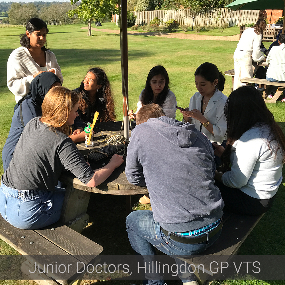 Junior Doctors at Cumberland Lodge, Windsor for Hillingdon GP VTS. Teamwork Training. NHS training provider